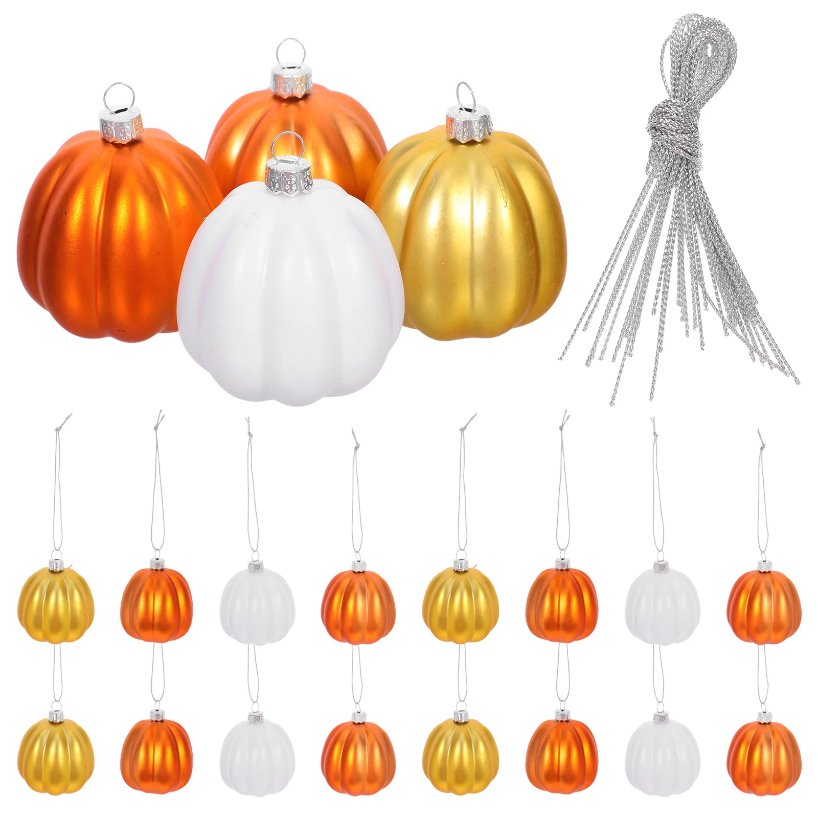 

20Pcs Plastic Pumpkin Hanging Ornaments Autumn Thanksgiving Tree Decor Mini Pumpkins Home Garden Fall Party Decorations