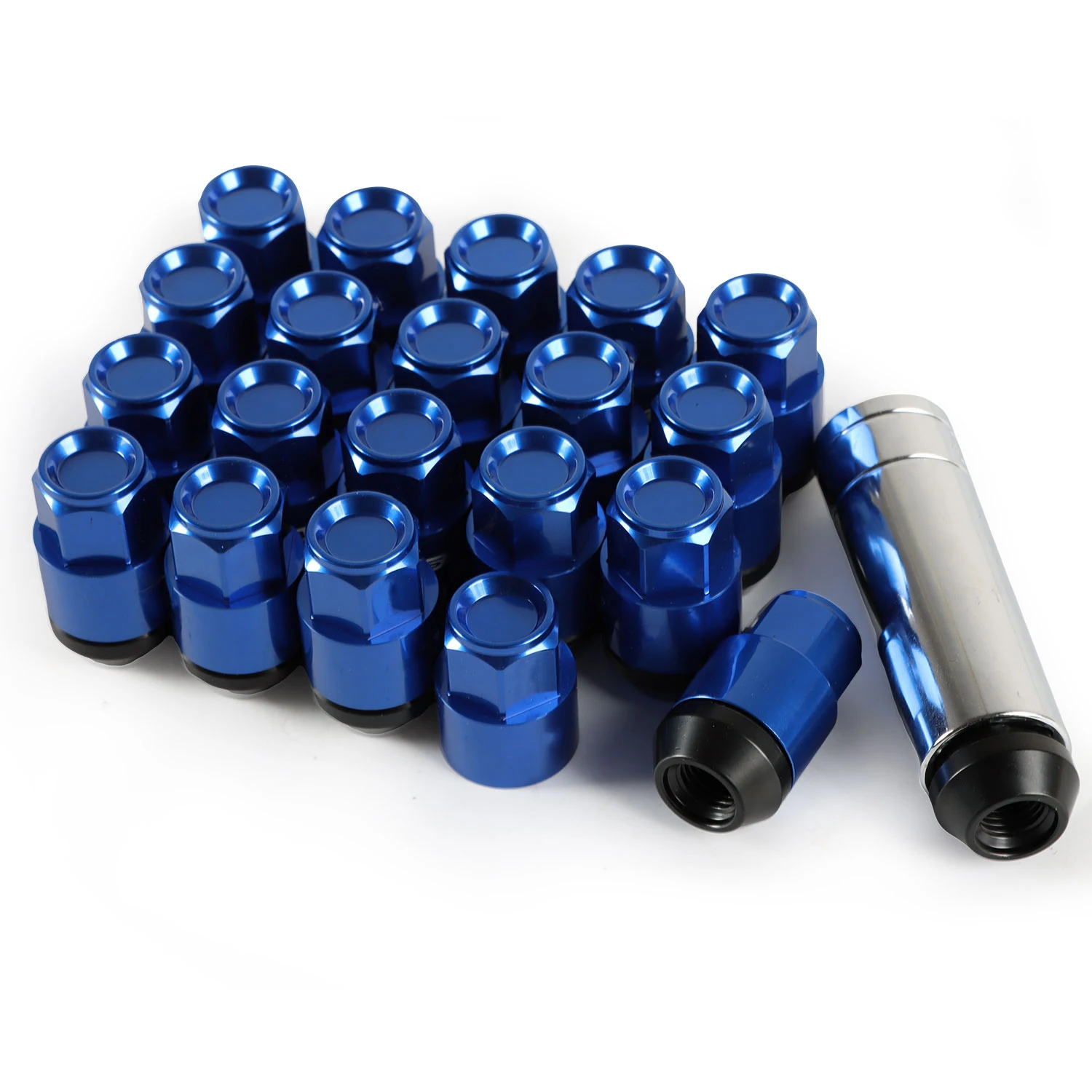 20pcs Forged Aluminum Steel Nut Wheel Light Nut Bolt 42mm M12*1.5 Black Red Blue New For Universal