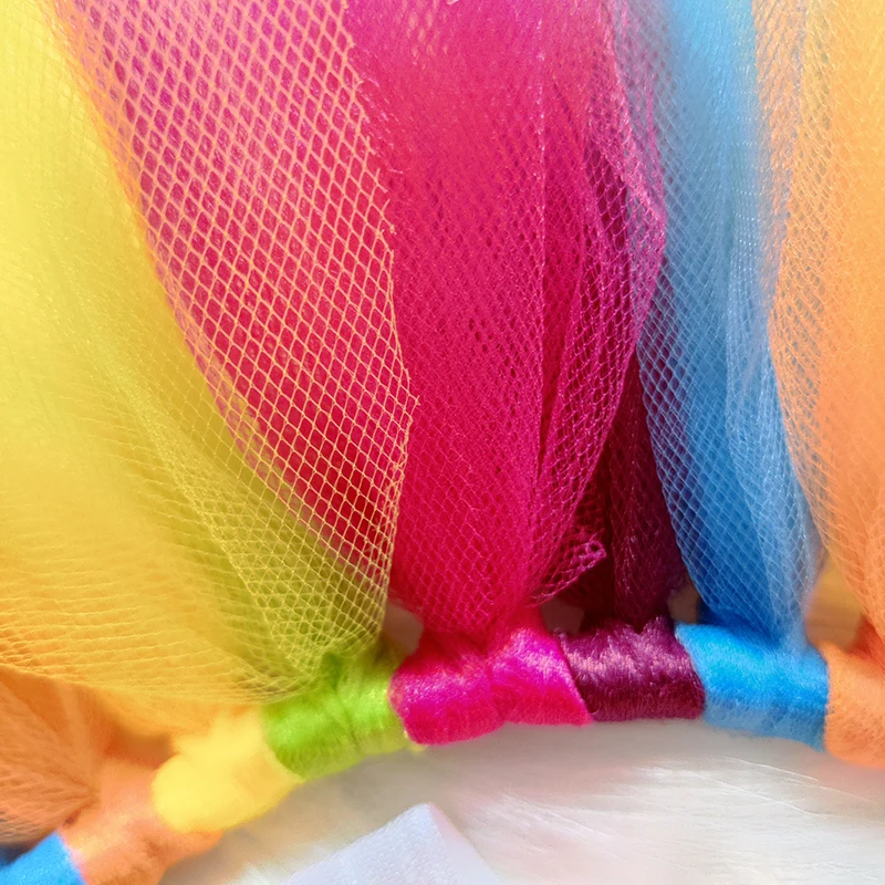 Rainbow Baby Tutu & Headband Set – Perfect Photography Prop for Special Occasions, Soft Polyamide Material, Ideal Gift, Ages 0-3 image 6