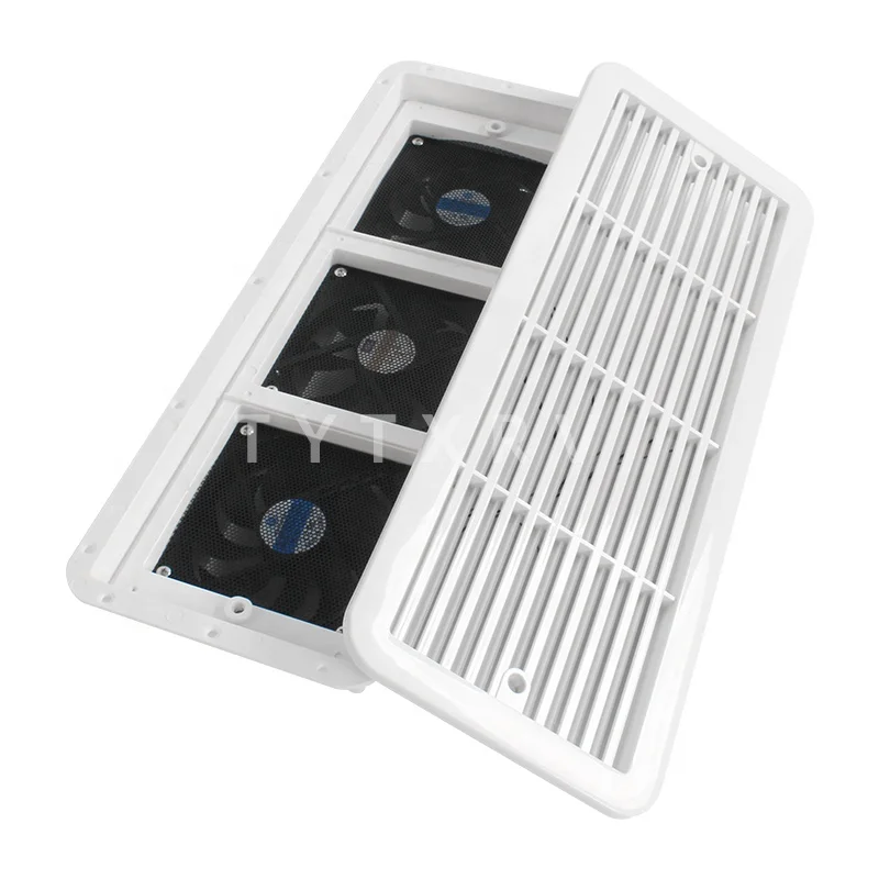 TYTXRV 12V 480*185mm RV Side Outlet Exhaust Fan White Dust Proof Ventilation Fan Cooling Vent Fan view 4