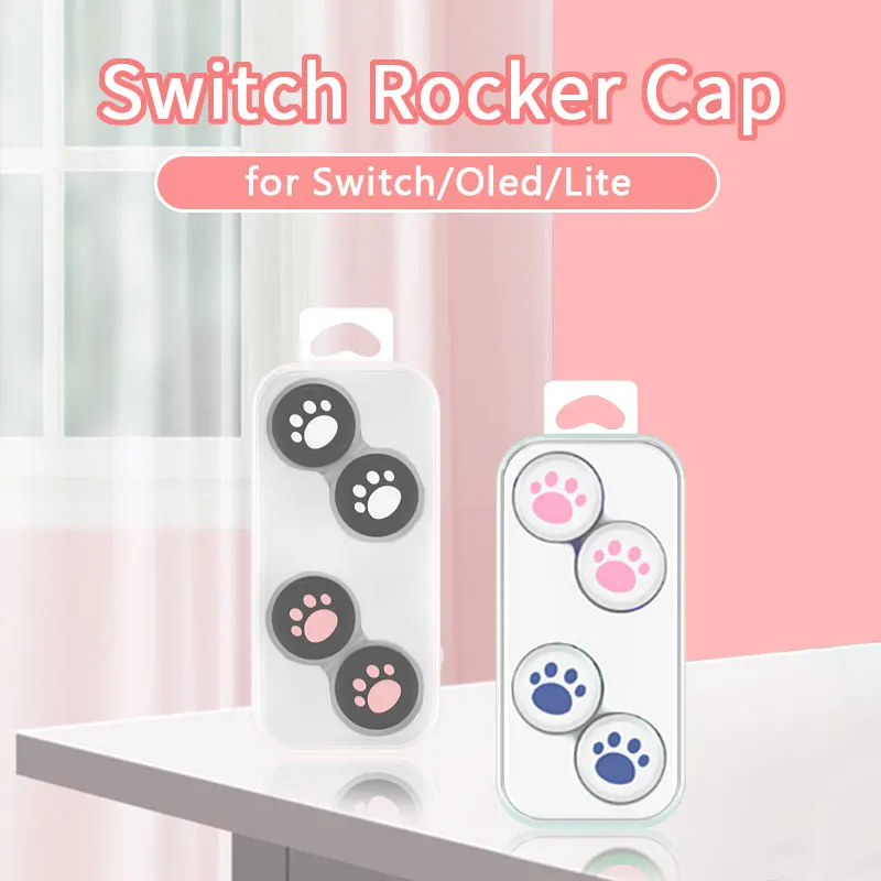 닌텐도 스위치/Oled/라이트 컨트롤러용 소프트 엄지 스틱 그립 캡 보호 커버, 스위치 액세서리용 귀여운 고양이 발톱 케이스