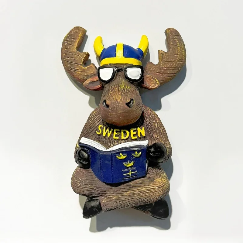 Sweden Fridge Stickers Stockholm Travel Souvenirs Vikings Moose Fridge Magnets Birthday Gifts Home Decoration