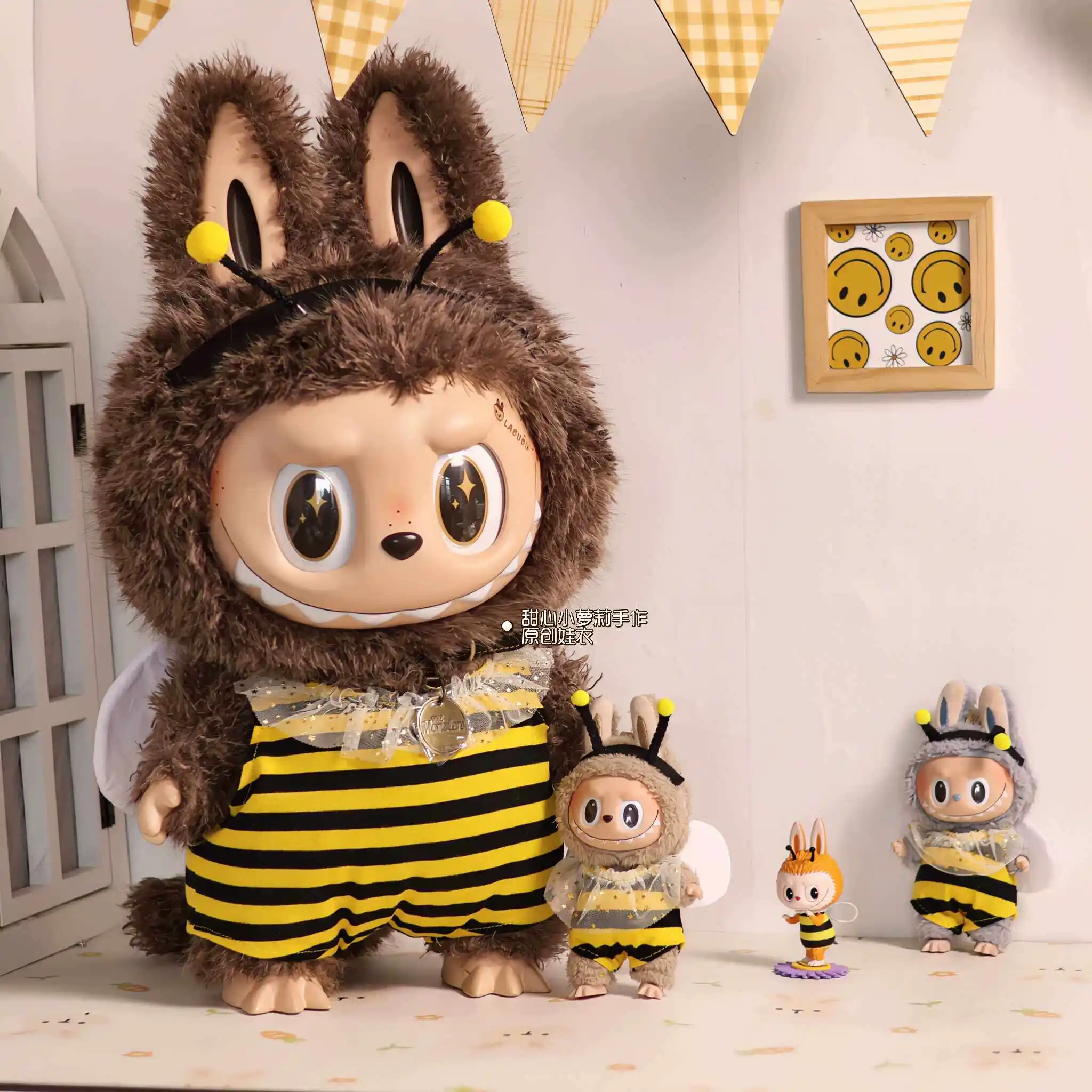 

Cute Little Bee Doll Clothes for Labubu Baby Zimomo 58cm Casual Outfit Fashion Dress Up Accessories