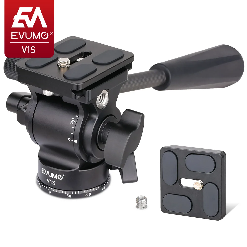 Tripod Head Rotating Panoramic Universal Mini Camera Video Head Hydraulic Arca Swiss Quick Release Plate for Dslr Camera Tripod