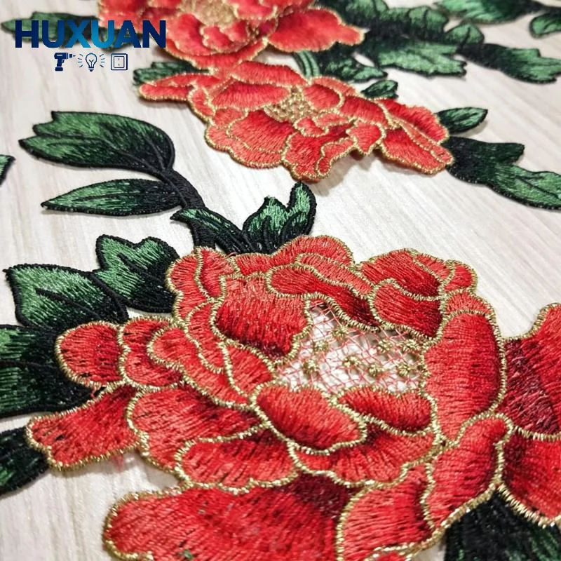 Peony Floral Applique Elegant Embroidery Patch DIY Sew on Craft Supply for Clothes Backpack Hat Handmade Art Creation