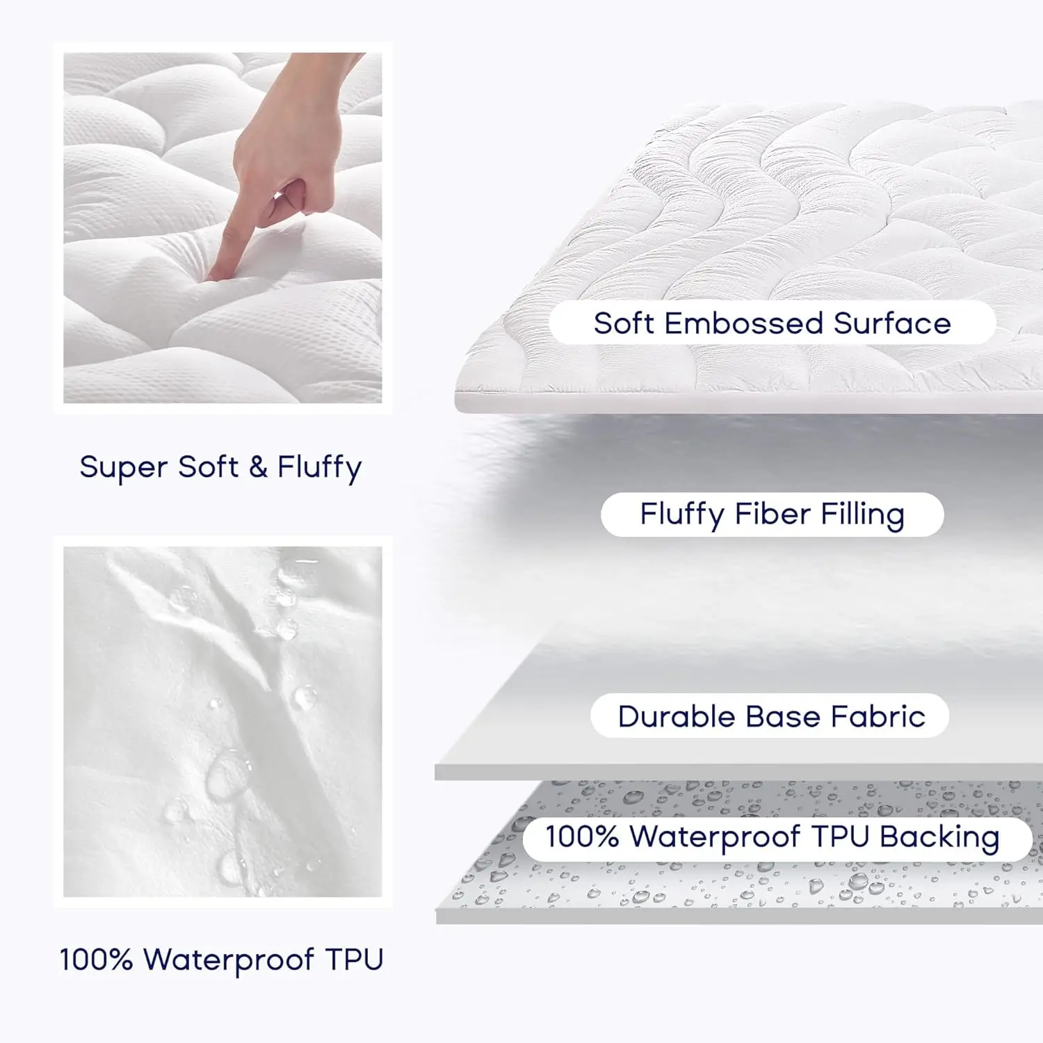 

Sleep Zone Waterproof Mattress Topper Queen Size, Cooling Mattress Pad Cover For Hot Sleepers, Extra Thick Pillow Top With Deep