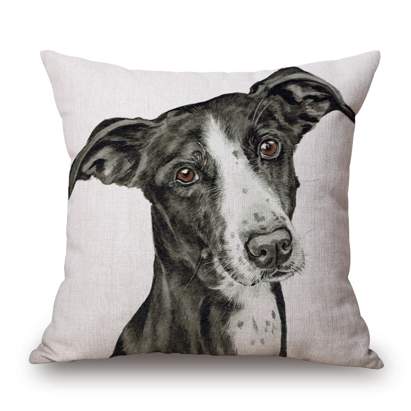 Hand Painting Dog Posters Cushion Cover Shepherd Beagle Pomeranian Papillon Boxer Animals Pillowcase Nursery Decor