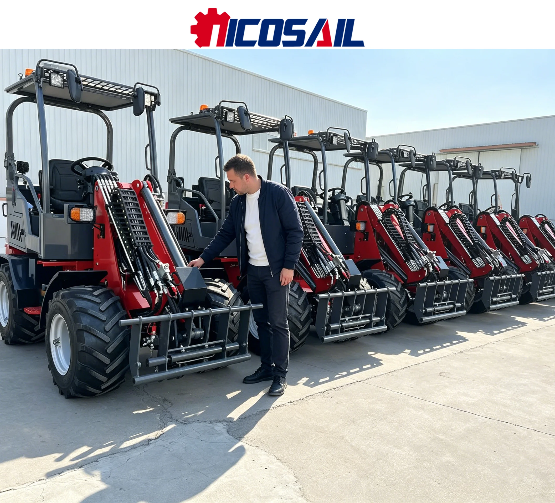 Mini Cargadora Telescópica KZL918 Euro 5 con Certificación CE, 2100 kg de Peso Neto, Cargadora Pequeña para Manejo de Materiales en Jardines