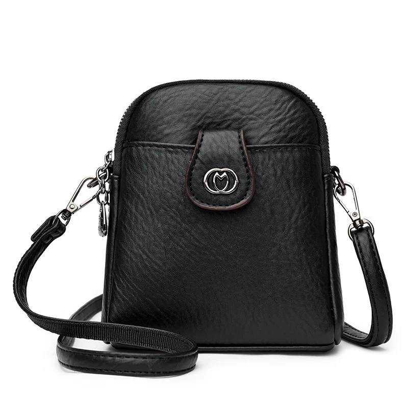 Women Fashion Shoulder Bag Mini Cross Messenger Bags Female Small Purse Three Zipper Pockets Design Luxury Handbag