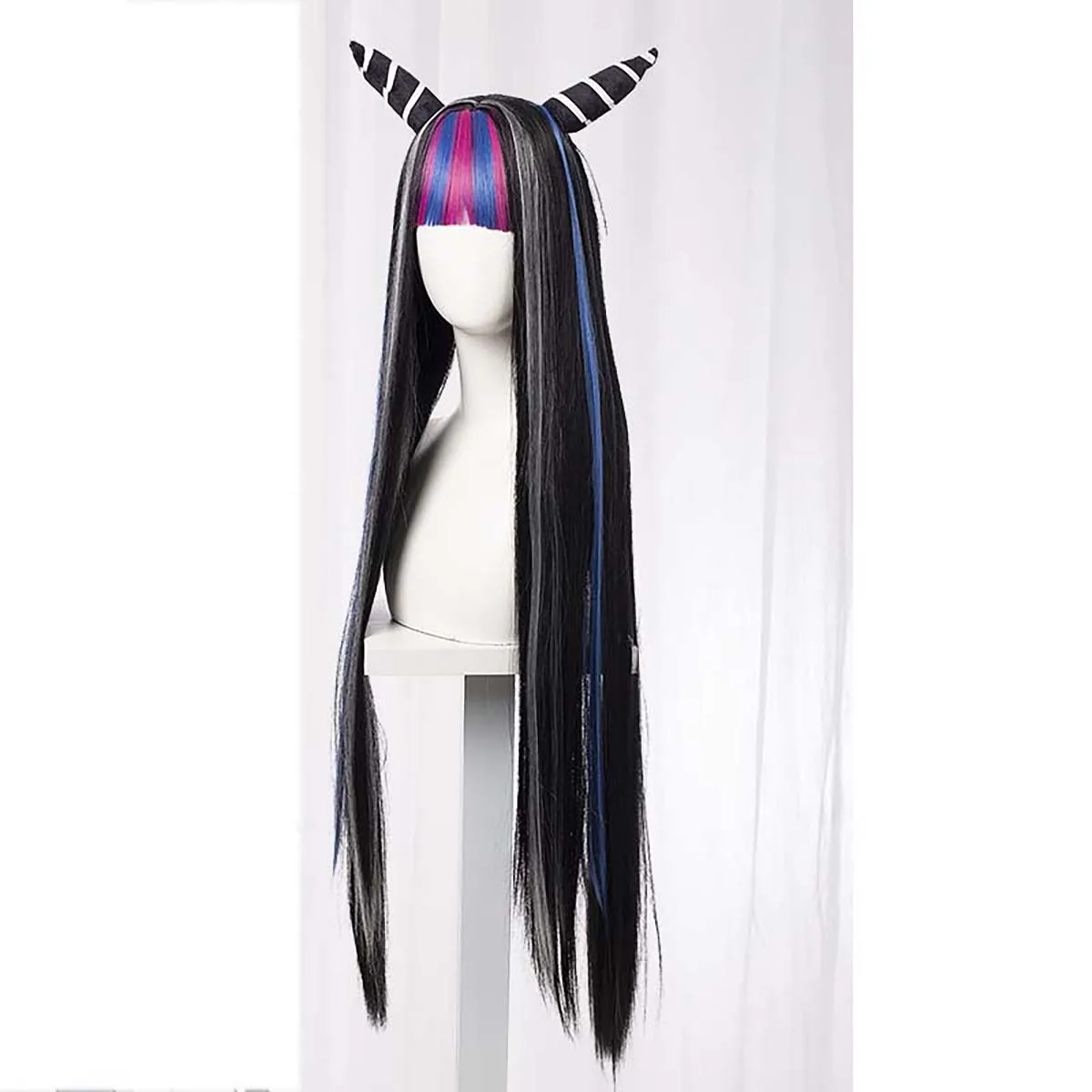 Mulher Halloween Carnaval Traje Adereços Anime Dangan Ronpa Mioda Ibuki Peruca Longa