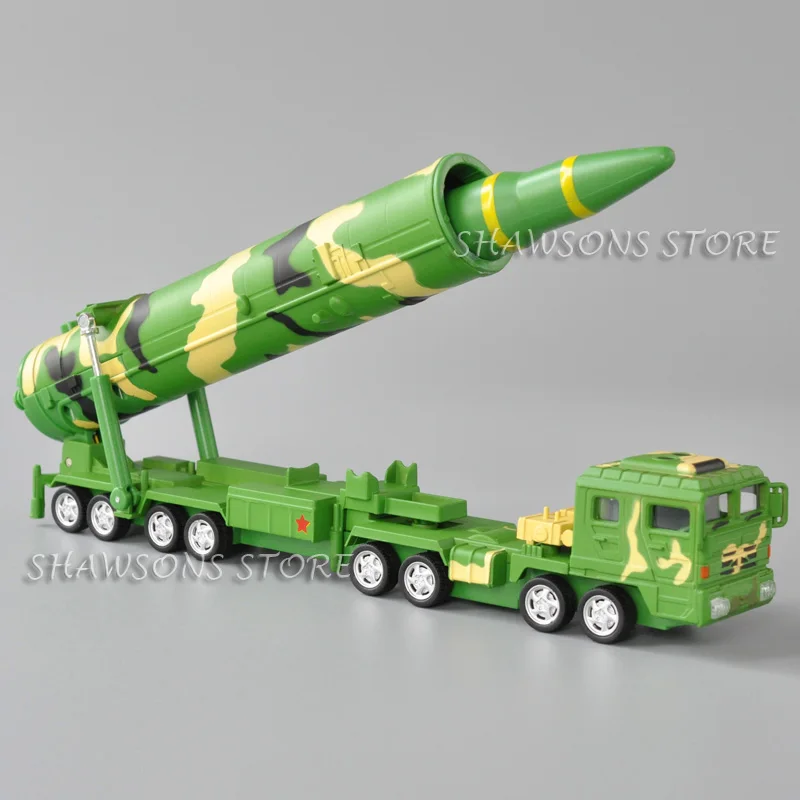 1:64 Scale Diecast Miiltary Vehicle Model Toy Intercontinental Missile Truck DF 31A Miniature Replica Pull Back Sound Lights