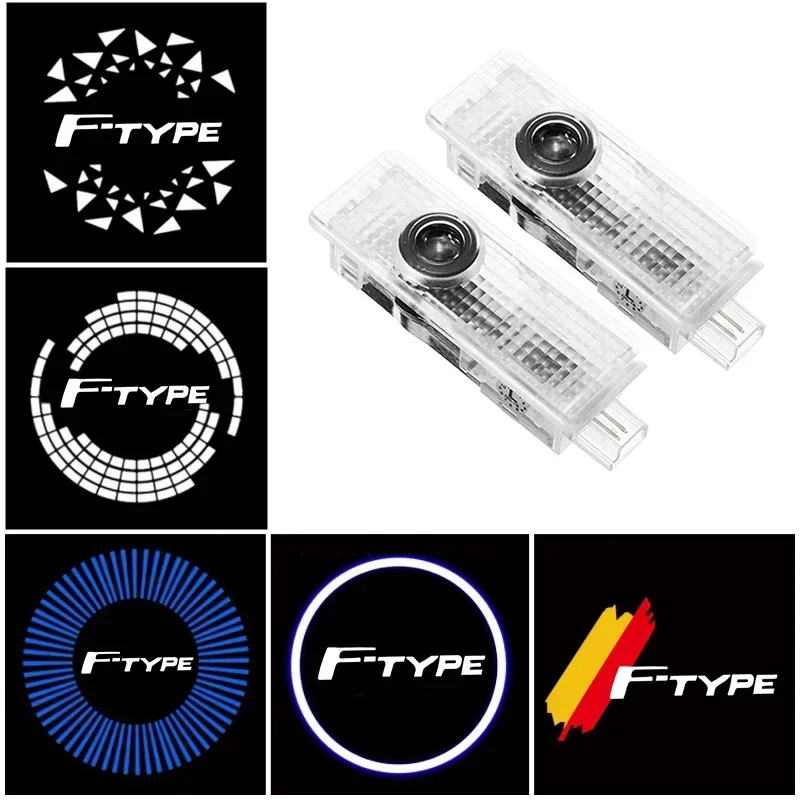 2PCS LED Car Door Welcome Light For Jaguar F‑TYPE 2013‑2019 Auto Styling Shadow Projector Atmosphere Lamps Accessories