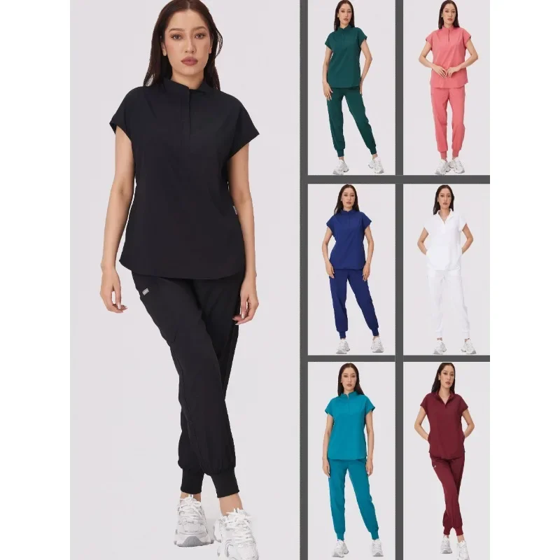 High Quality Uniforme Medical Nurse Uniform Scrub Set Women and Men's Modern V-Neck Top and Pant Hospital Workwear Doctor Suits