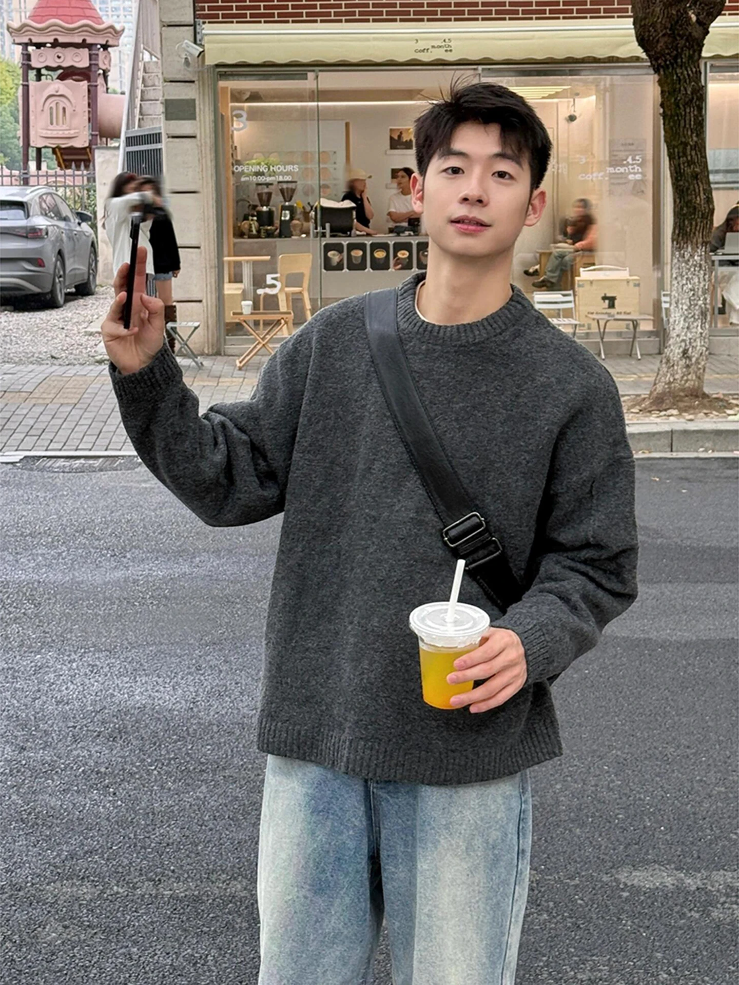 

Мужской зимний свитер Deep ey round Ne Knitwear: мягкий, уютный, повседневный, с длинным рукавом, премиум-класса, базовый слой