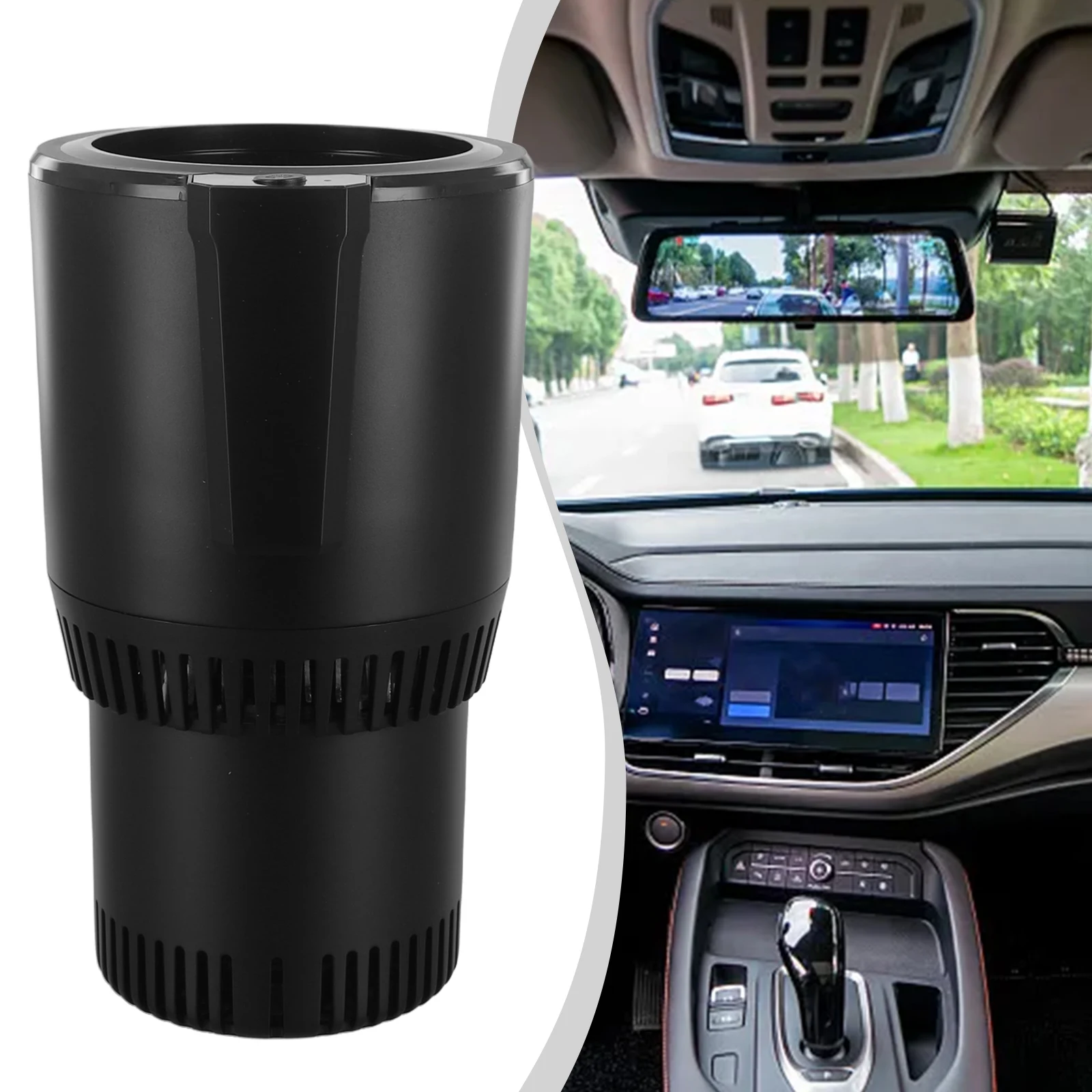 Electric Cooling and Heating 12V Cup for Car and Home Construction with Aluminum Alloy and ABS Includes Power Adapter