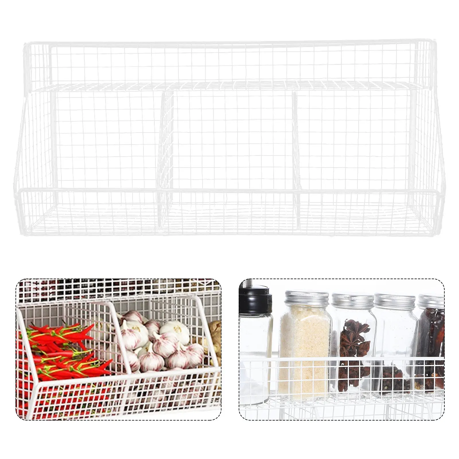 

Настенная кухонная корзина-органайзер из прочной углеродистой стали для фруктов, овощей, чеснока, имбиря, лука
