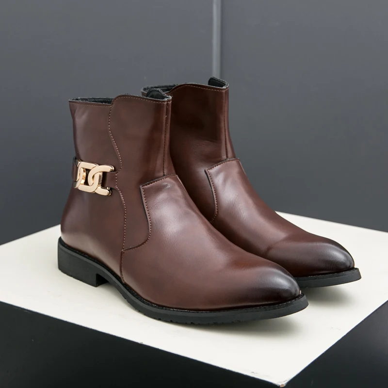 

Men High Top Boots PU Fashion Classic Comfortable Business Men Boots Size 38-46