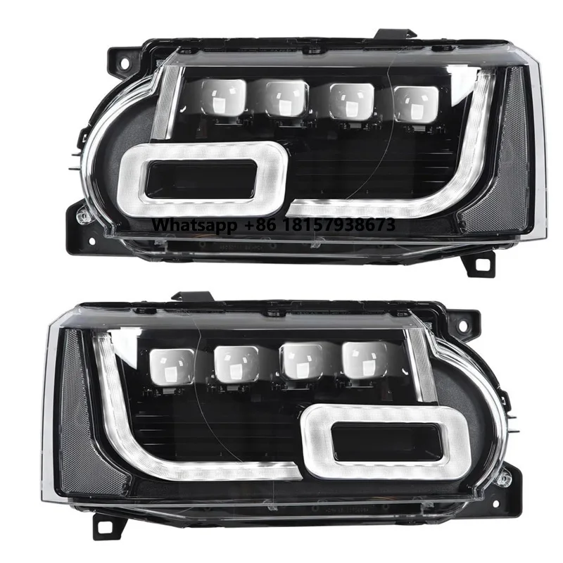 

For 2010 2011 2012 2013 Land Rover Range Rover Sport Head Light 4 Lens Upgrade LED Headlight Car Accessories