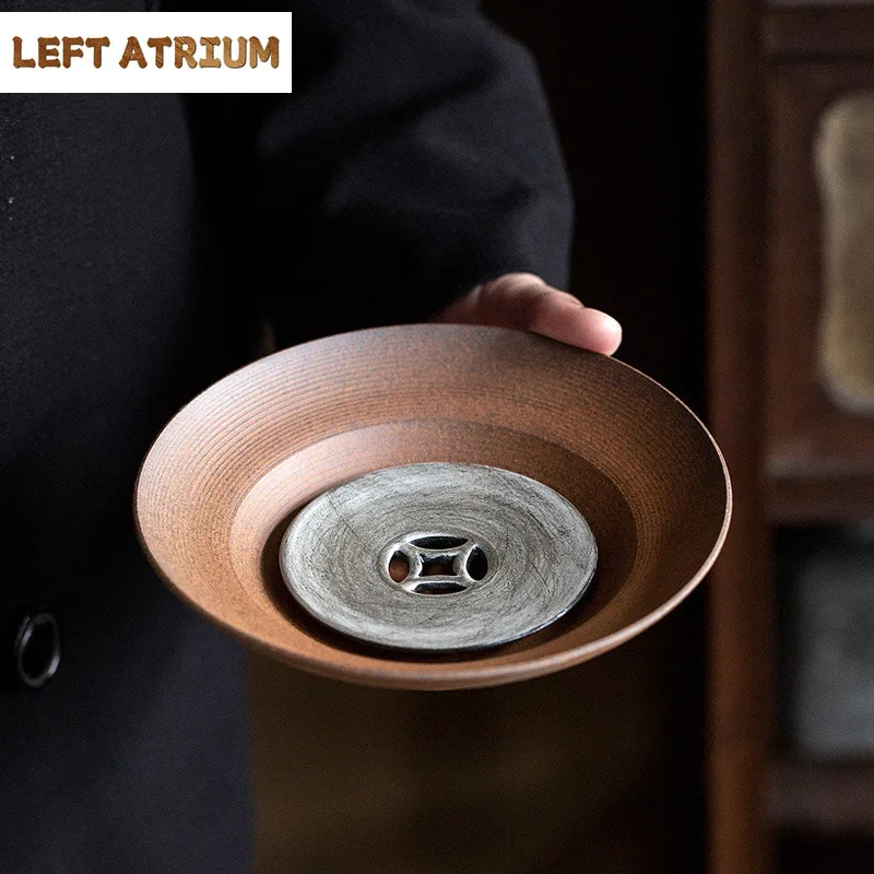 

Old Rock Clay Fulu Pot Держатель подшипника Кофейная чашка Поднос Стол для сухого заваривания Чайный поднос Подставки для фруктовых закусок Тарелка Улун Чай Кафе Ремесло