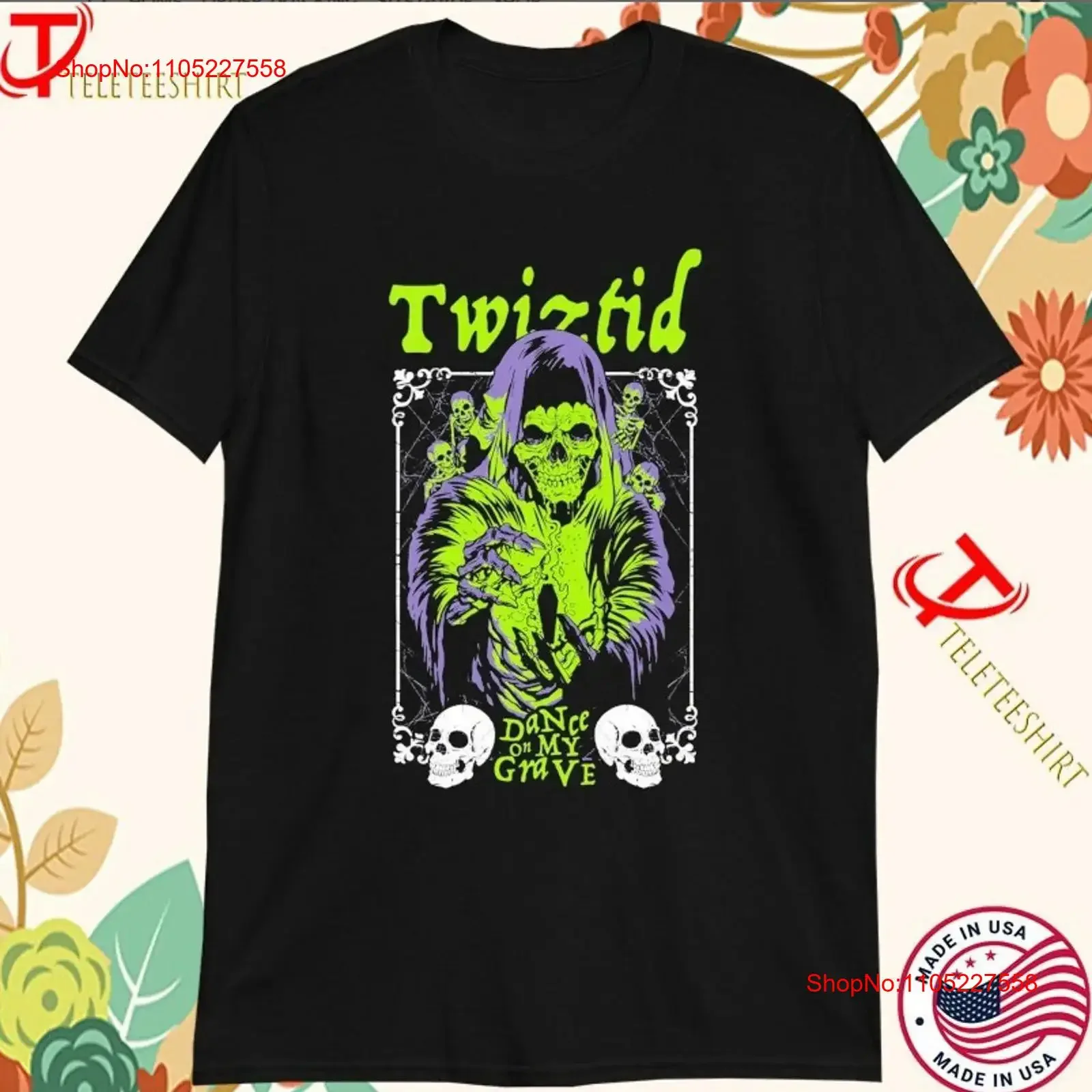 

Twiztid Dance On My Grave Ghoul T Shirt Size S 5Xl vintage Washed designer clothes Stretched Top For Everyday Wear streetwear