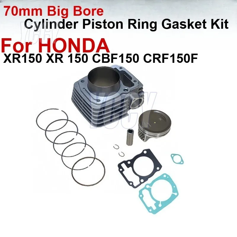 

YCCY Motorcycle 70MM Aluminum Piston Cylinder Kit for Honda SDH150 CBX150 WH150 CBF 150 XR150 XR 150 CBF150 CRF150F KTT 150