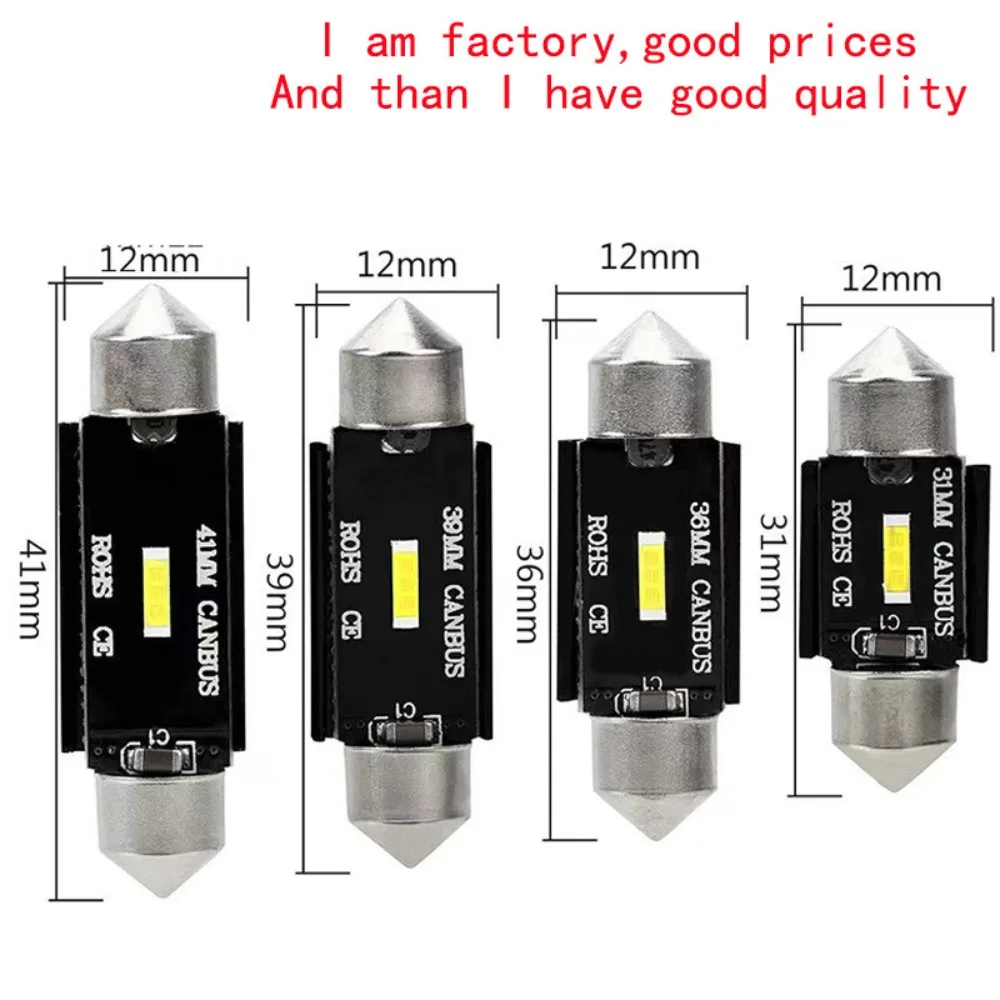 New Festoon CSP LED Bulbs 31mm 36mm 39mm 41mm Super Bright Car Dome Light Canbus No Error Auto Interior Reading Lamps