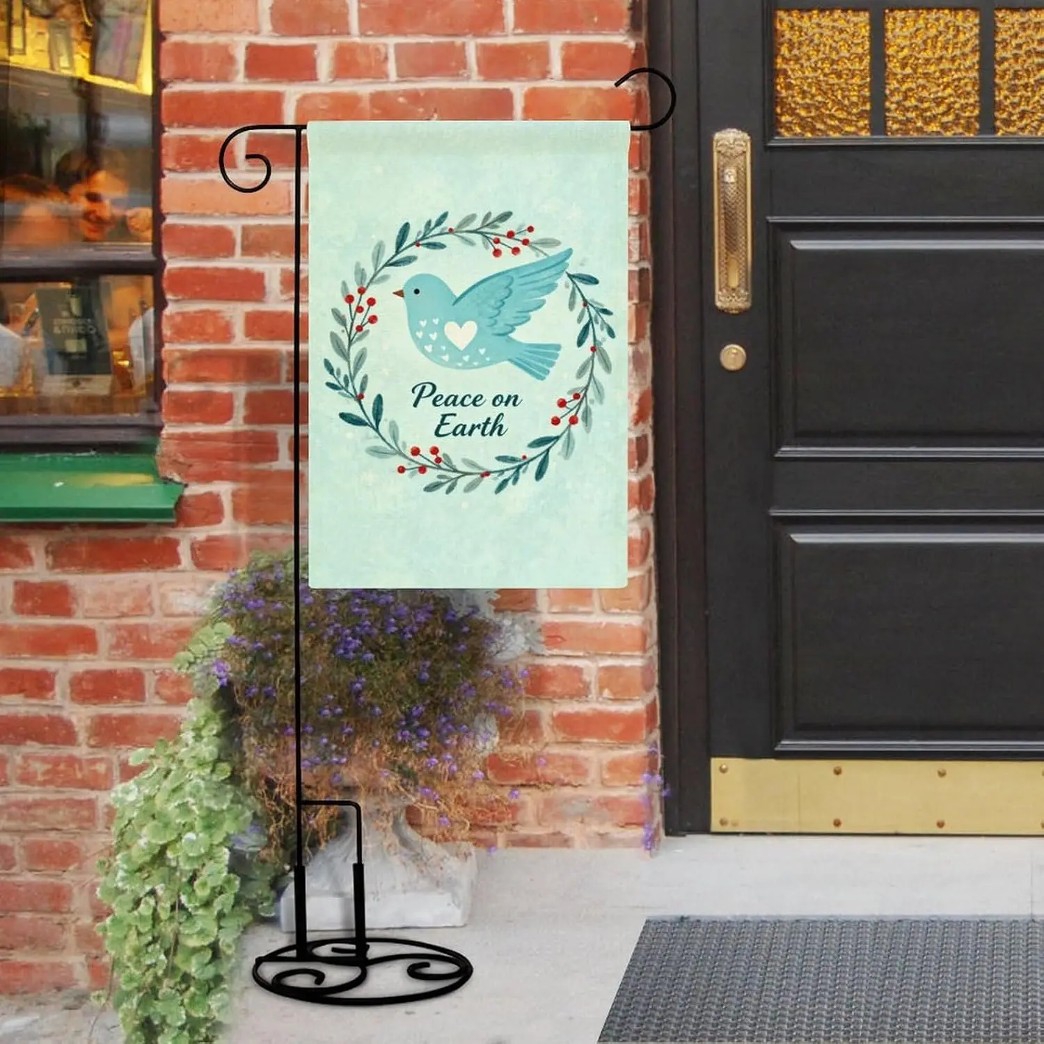 Vibrant Peace On Earth Garden Flag 12x18 Inch, Double Sided Outdoor Sign for Home Farmhouse Yard Decoration AAS
