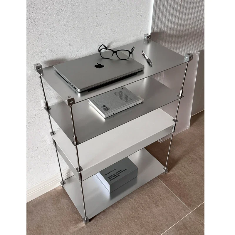 Stainless Steel Floor Display Rack, Estante de acrílico, Sala e quarto ornamento