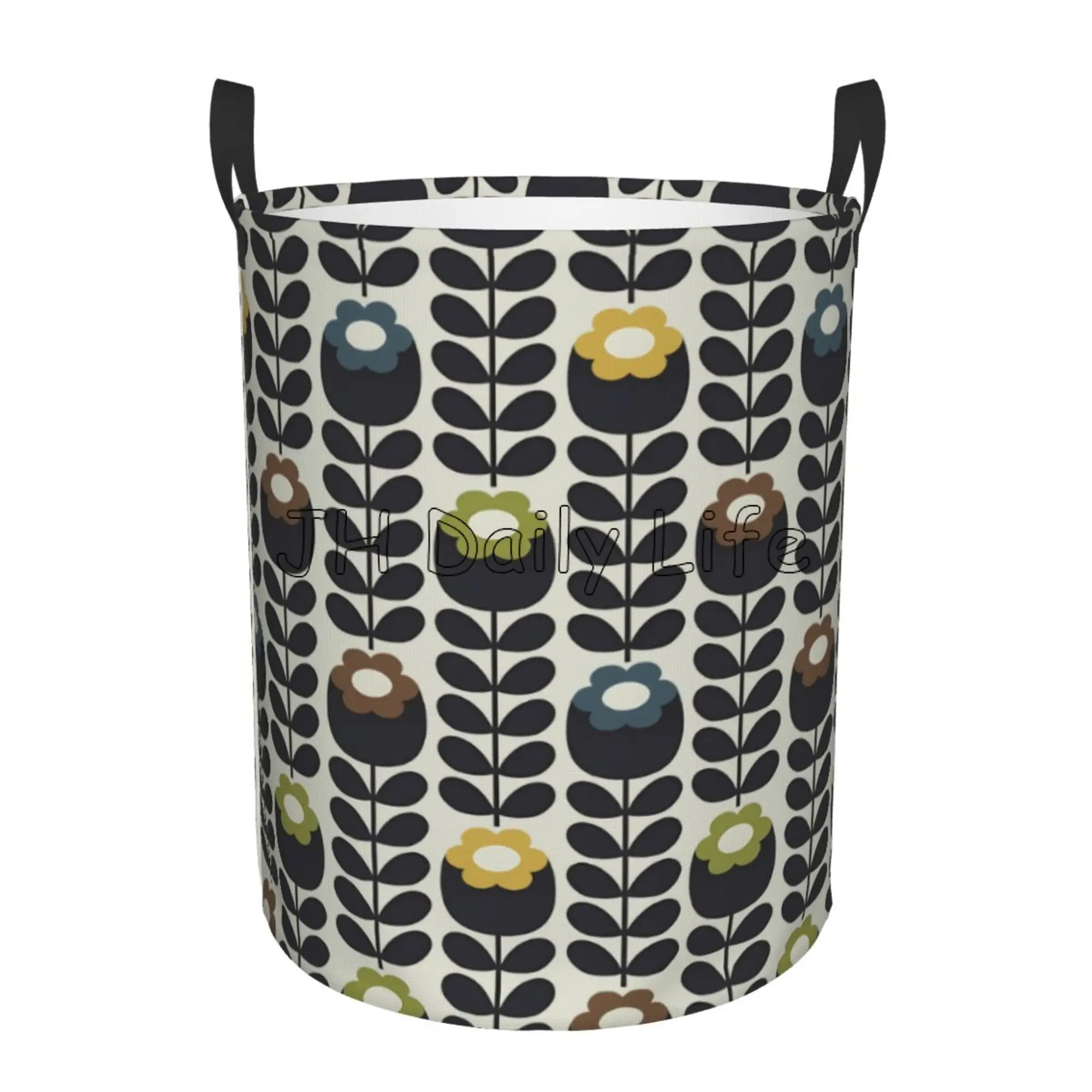 Custom Orla Kiely Multi Stem Flowers Laundry Basket Collapsible Scandinavian Style Toy Clothes Hamper Storage Bin for Kids