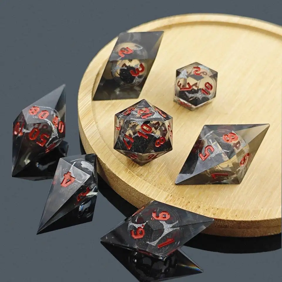 

Креативные кубики из смолы с краями, ролевая игра, многогранные кубики DND для ролевых игр Dungeons & Dragons, COC Cthulhu, ролевые игральные кости