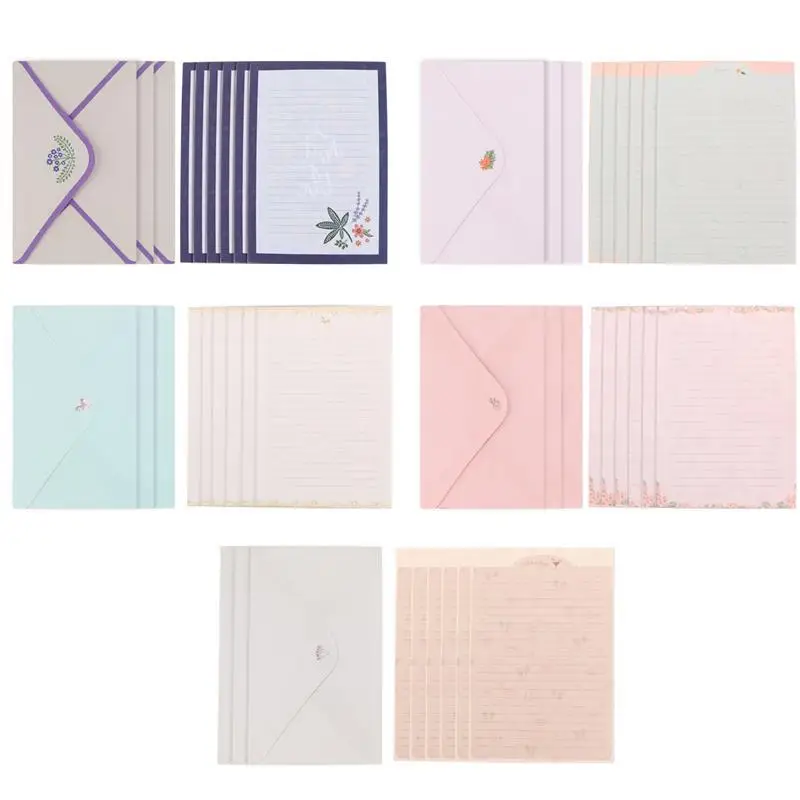 Letter Paper Envelopes Writing Year Merry Sets Note Envelope Stationery Happy Christmas Party Floral Set Stationary New