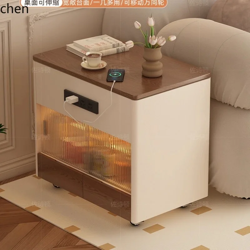 W5.19 HXL light luxury lift folding sofa side cabinet coffee table wheeled mobile trolley