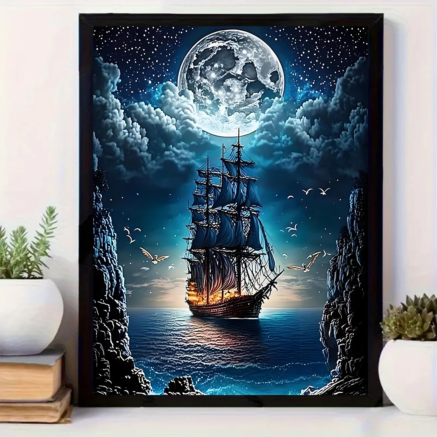 Pirate Ship Special Pattern DIY Diamond Painting Kit, Frameless Full Diamond Art, Multiple Sizes to Choose From