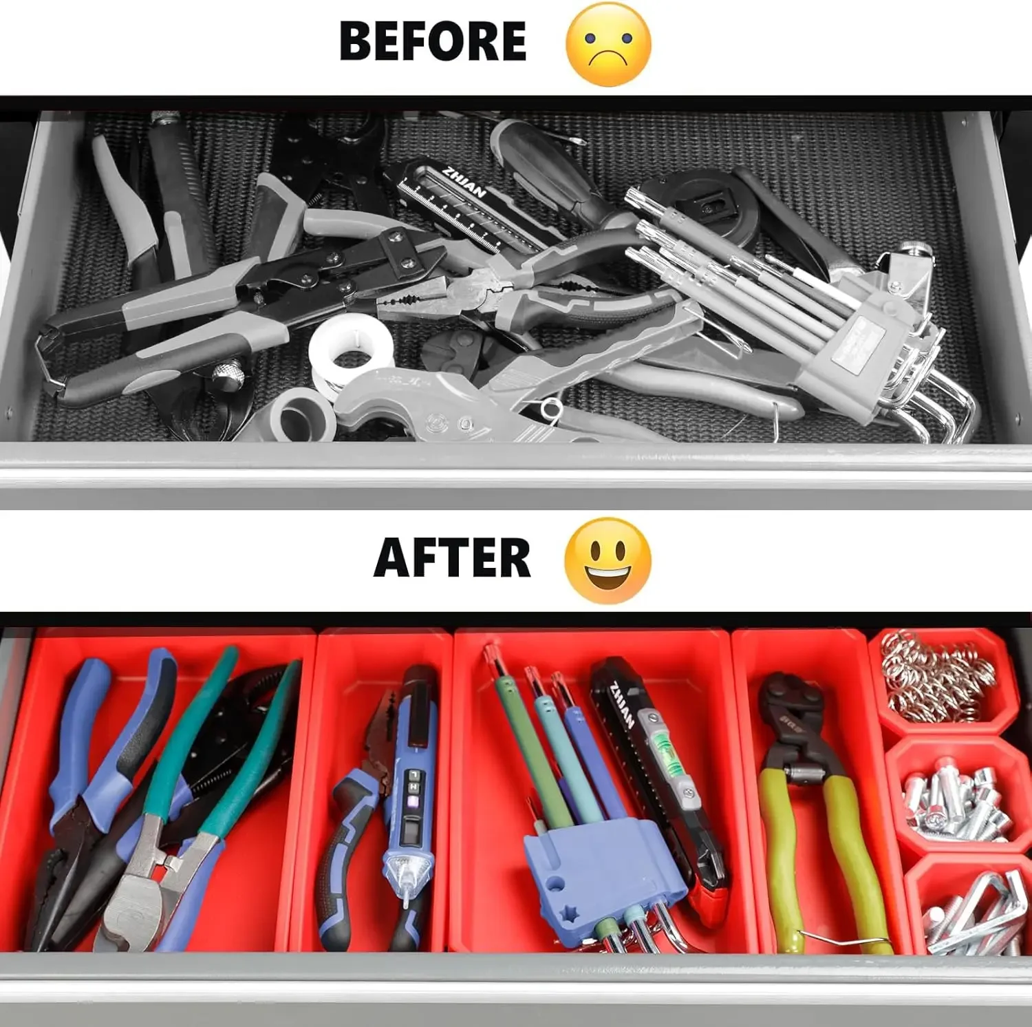 [سعر مخفض، حار بيع! ]صندوق الأدوات 8-درج |   صندوق أداة دوارة كبير مقاس 42 بوصة مع عجلات |   صندوق أدوات معدني علوي قابل للفصل |   ز