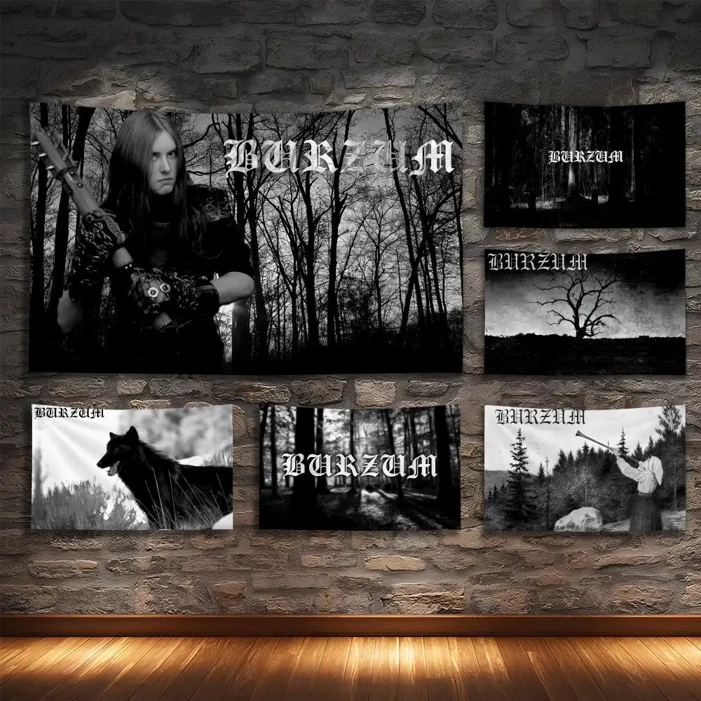 

B-Burzum Music Rock Tapestry Custom Living Bedroom Party Dormitory Interior Wall Bohemian Decoration Attached Clip