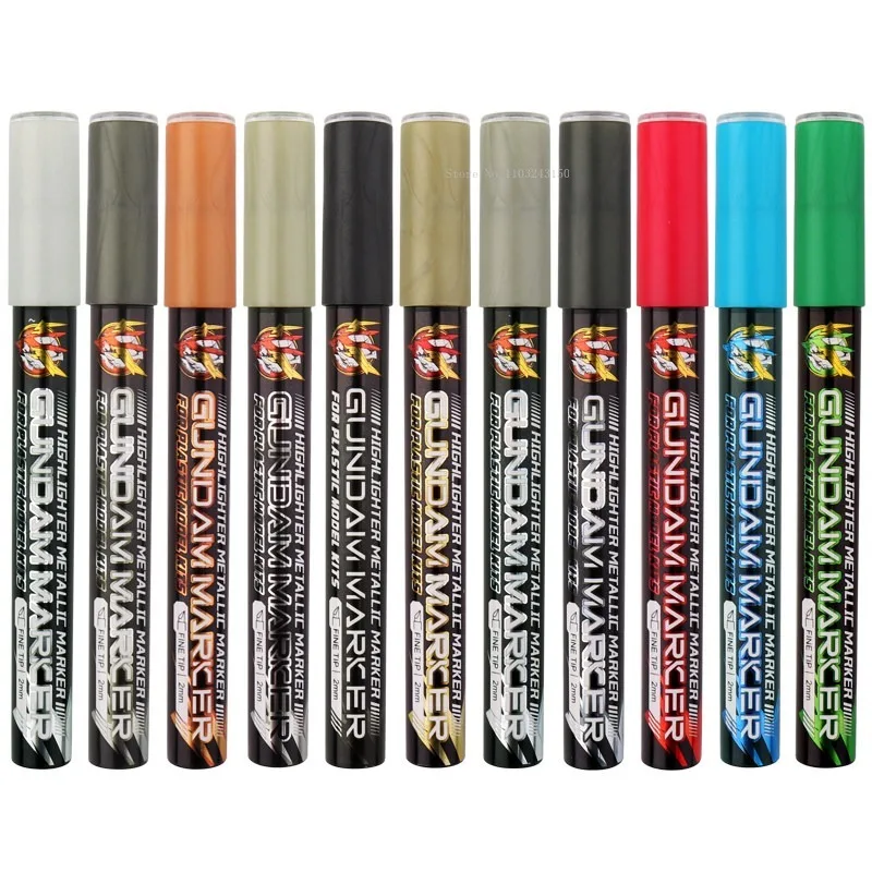 11 Colors Full Series Metallic Markers Set Handmade Model Assembled Coloring Gypsum/Ultra Light Clay Gold Silver Painting Pen
