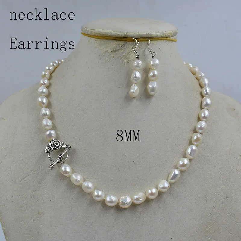 6mm Natural Gray Tahiti Baroque Pearl Necklace  45CM