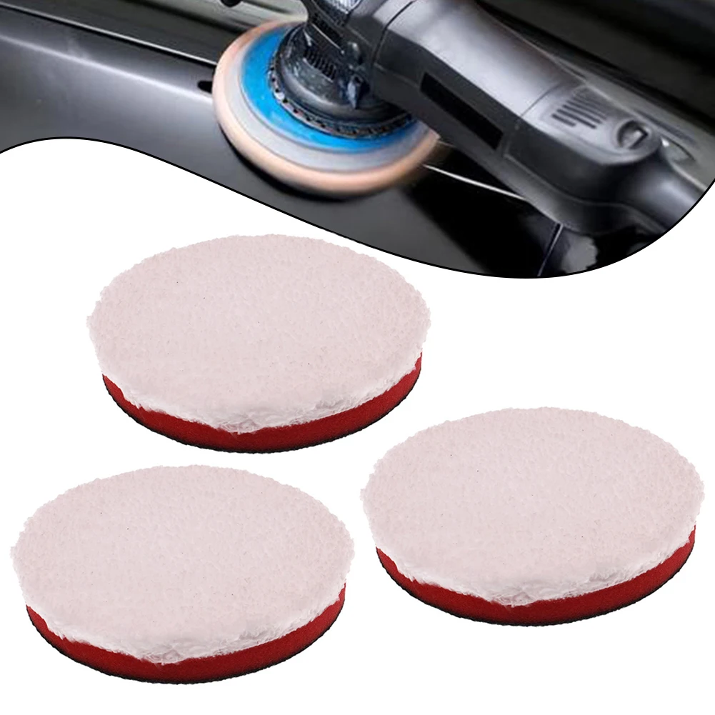 

3pcs 125mm Buffing Pads Thickened Sponge Backing Pads For Car Waxing Reusable Washable Polishing Disc