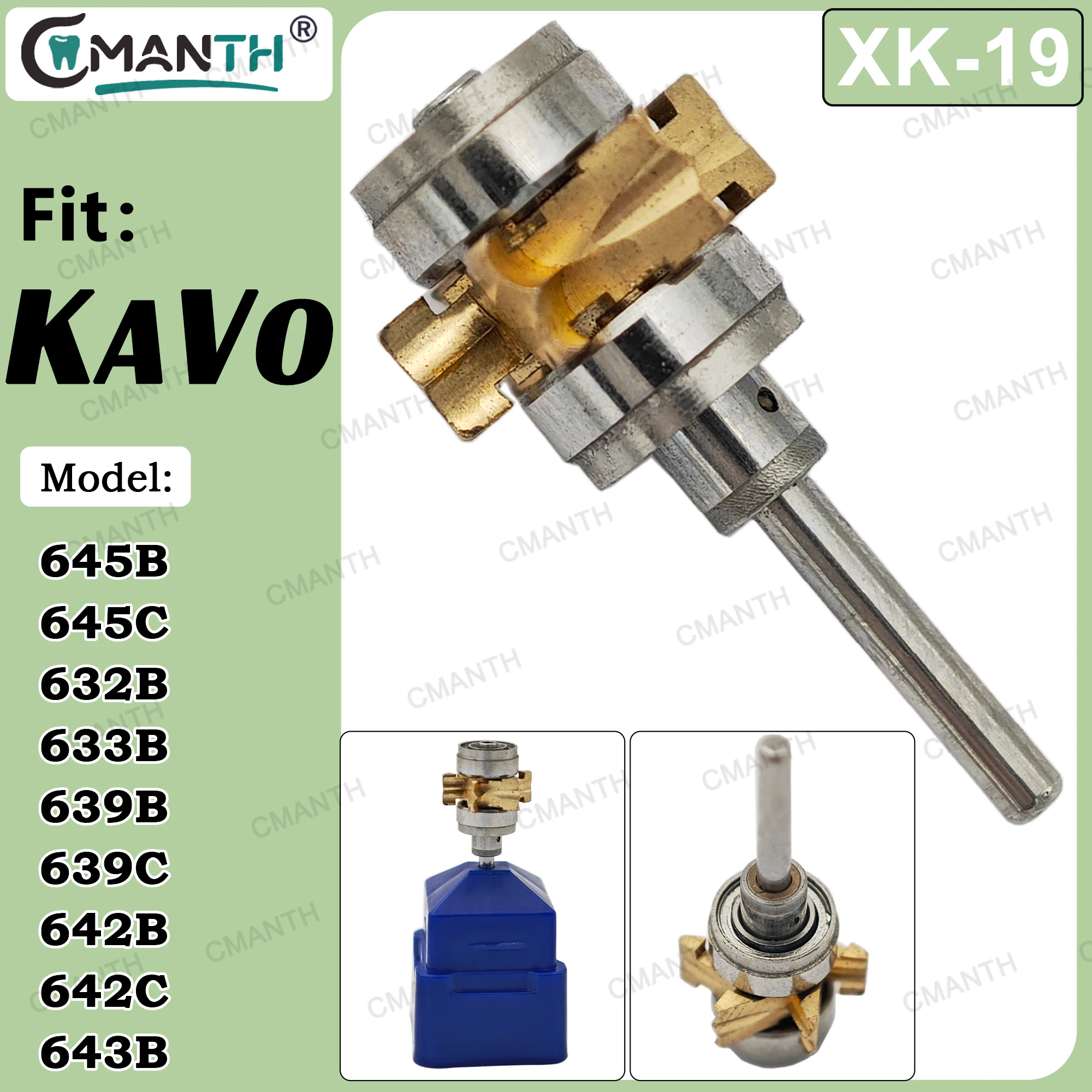 

Dental Turbine Cartridge Air Rotor Fit KAVO 645B-645C-632B-633B-639B-639C-642B-642C-643B High Speed Handpieces Ceramic Bearing