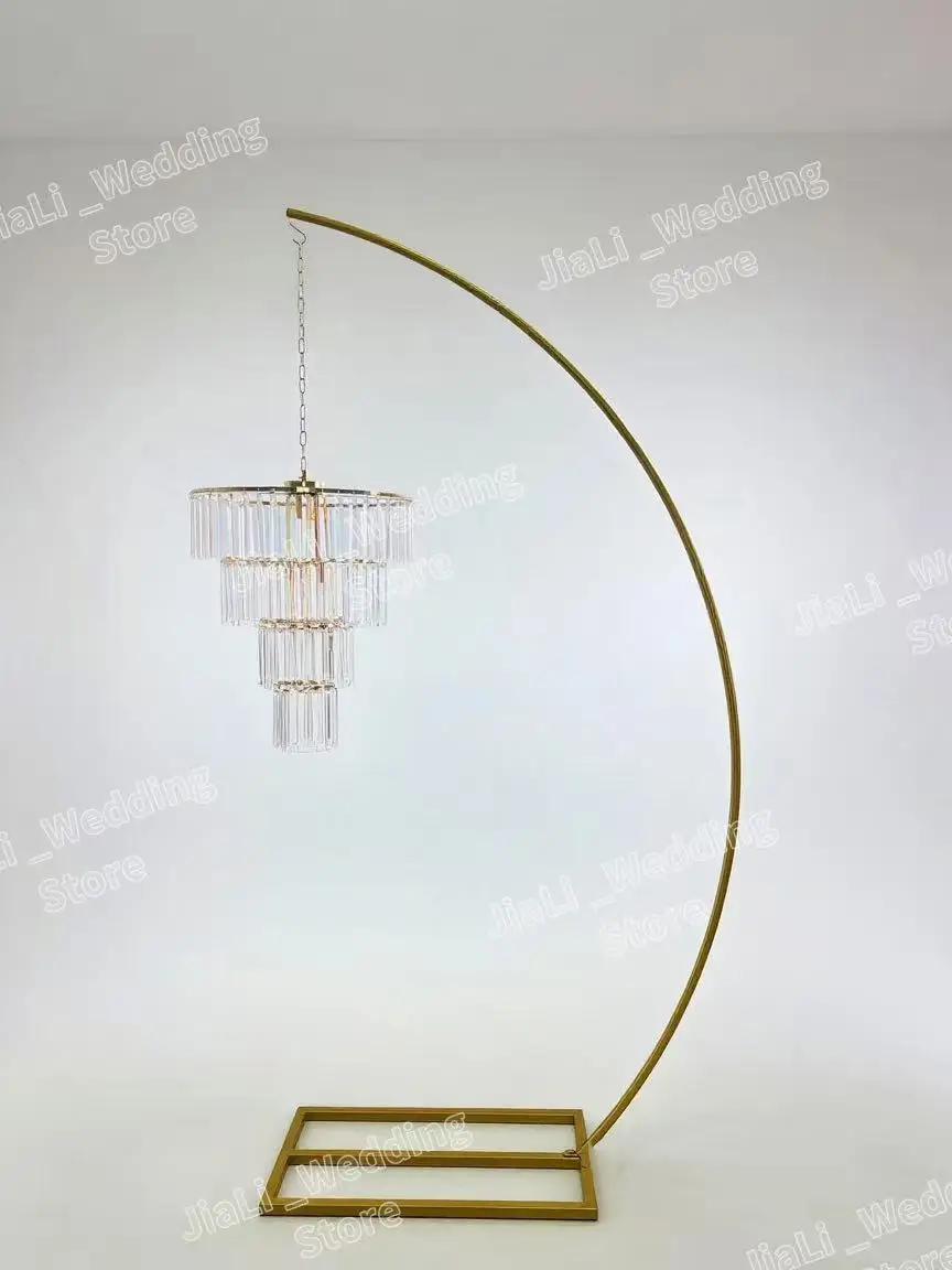 4pcs Acrylic Crystal Strip Wedding Arch Decoration Iron Walkway Guide Pendant for Stage Hotel Ceiling Backdrop