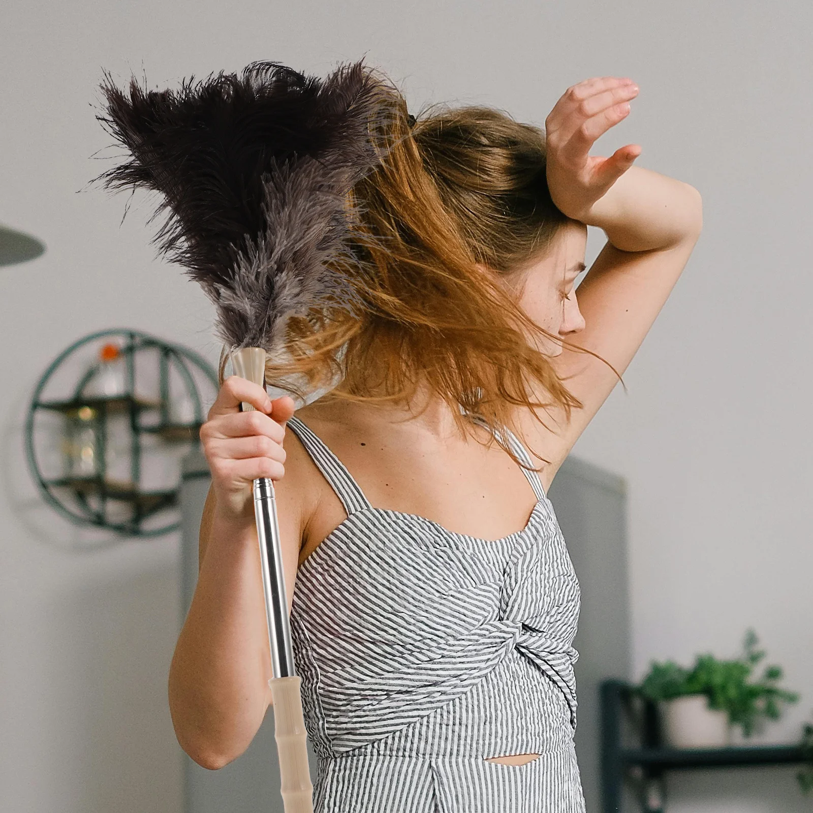 

Ostrich Reusable Telescoping Extendable Handle for High Ceilings Fans Blinds Cobwebs Multipurpose Dust Removal