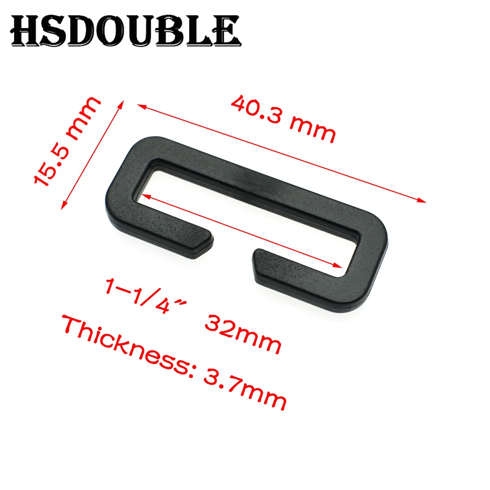 10 Pcs/Pack Plastic Looploc Rectangular Ring Buckle Backpack Webbing Strap Sports Bags Parts
