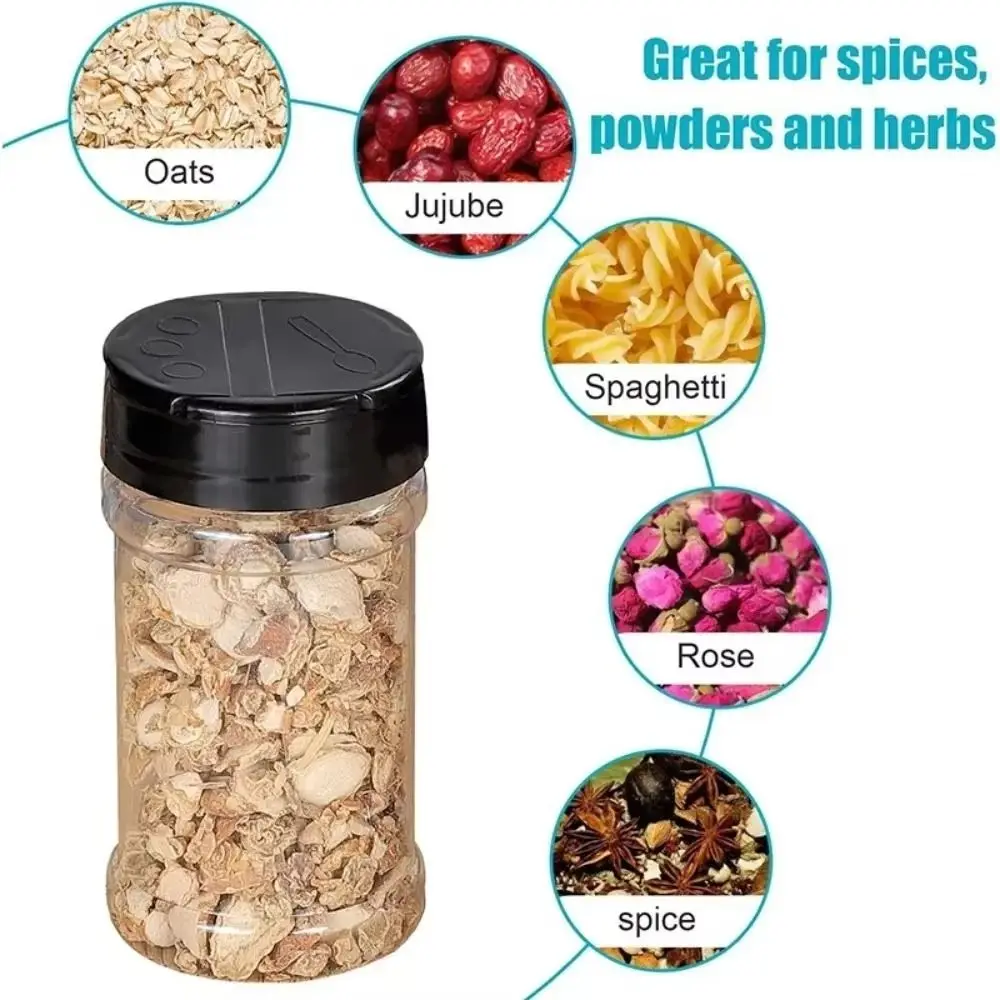 Durable Plastic Seasoning Jar Portable Empty Salt Cellar 100/160/250ML Pepper Shaker BBQ