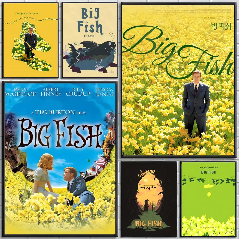 Big Fish Movie Anime Poster Hochwertige Poster, Wandkunst für Wohnzimmer und Heimdekoration.