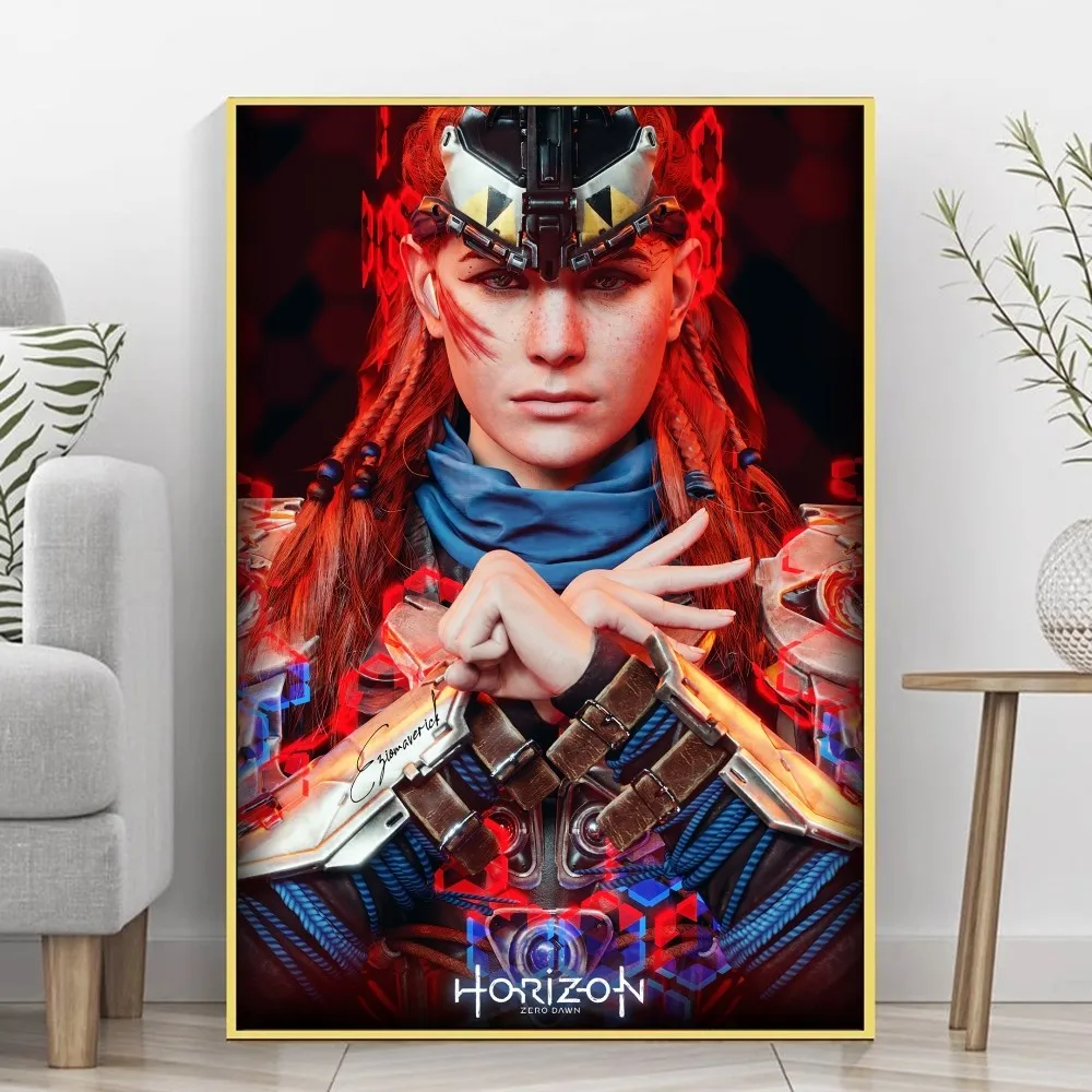 Horizon Zero Dawn Game Classic Movie Posters Vintage Room Bar Cafe Decor Stickers Wall Painting