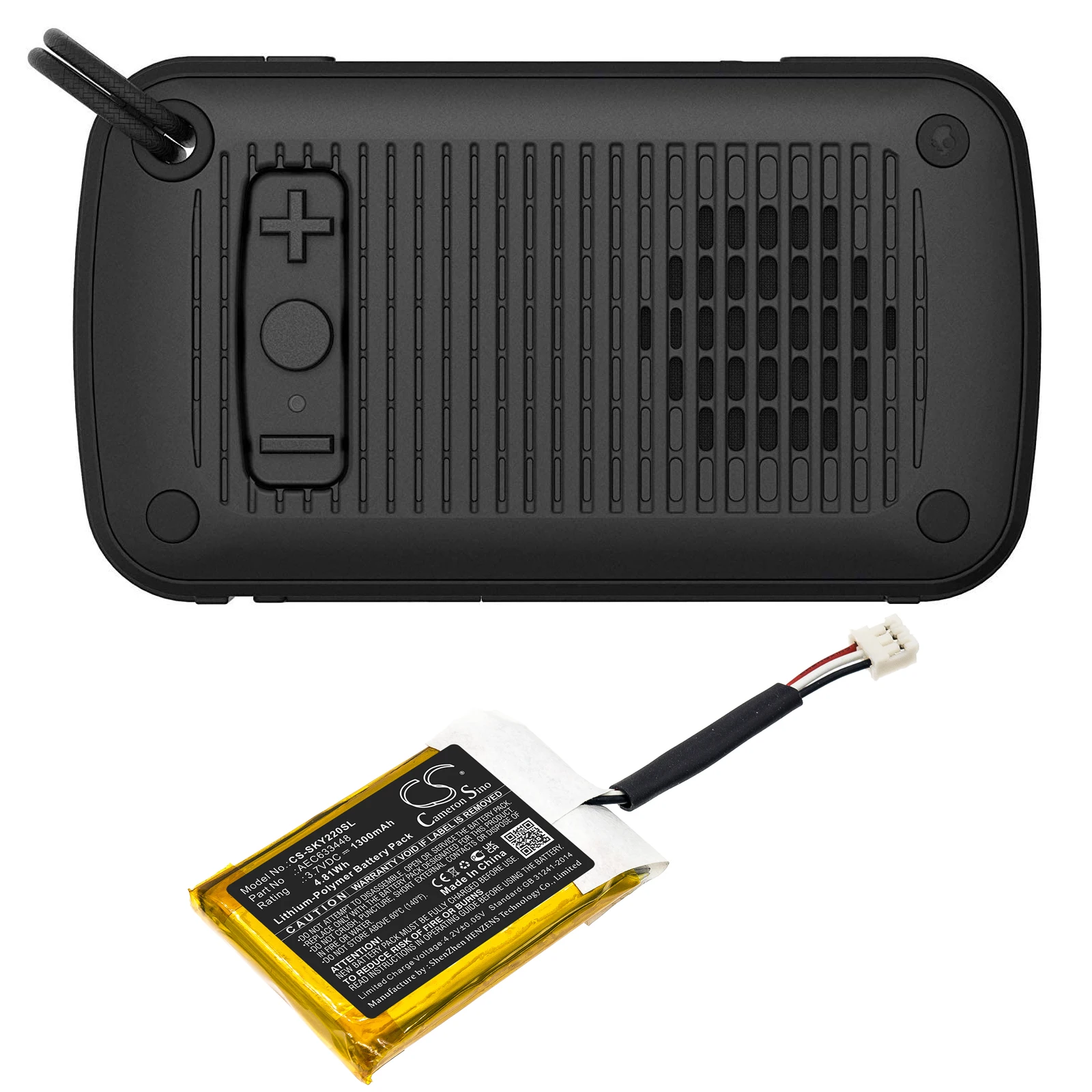 

Cameron Sino 3.7V1300mAh Speaker Battery AEC633448 for Skullcandy Ambush, Y22-SK2013008 +TOOL