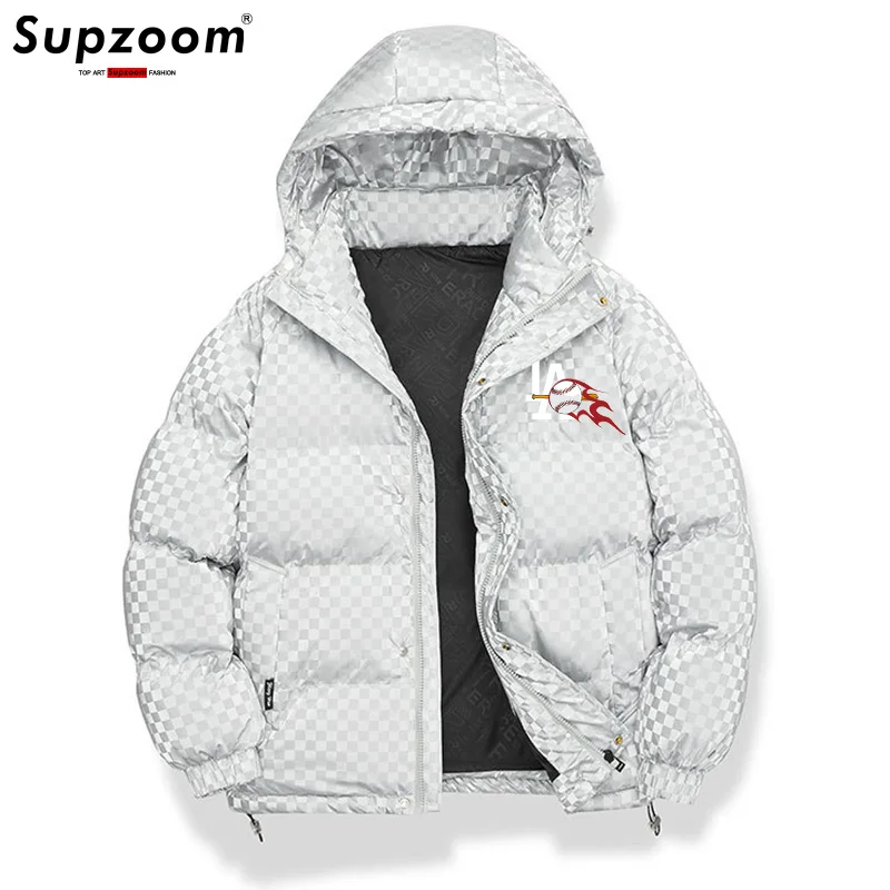 Supzoom New Arrival Casual Print Mens Winter Trendy Hooded Bread Couple Bright Face Starry Thickened Coat Cotton-padded Jackets