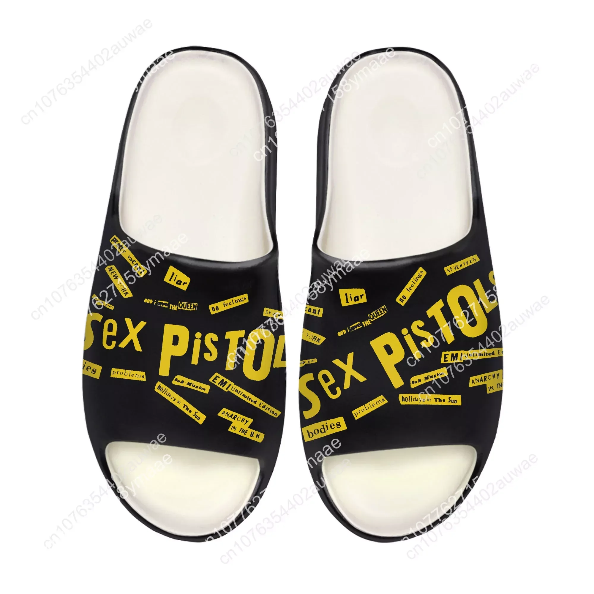 Sex Pistols Band Soft Sole Sllipers Home Clogs Step on Water Shoes Mens Womens Teenager Customize Bathroom Beach on Shit Sandals