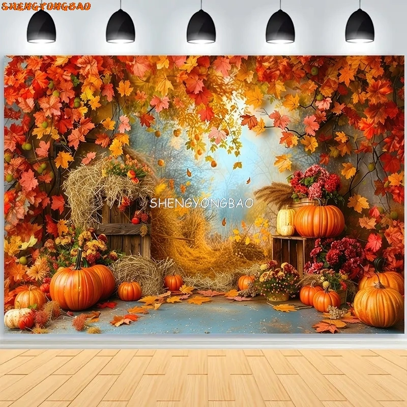 ハロウィーンの日の写真の背景の小道具,ワゴンのテーブルクロス,カボチャのドアが付いた秋のシーン,写真スタジオの背景,HW-01