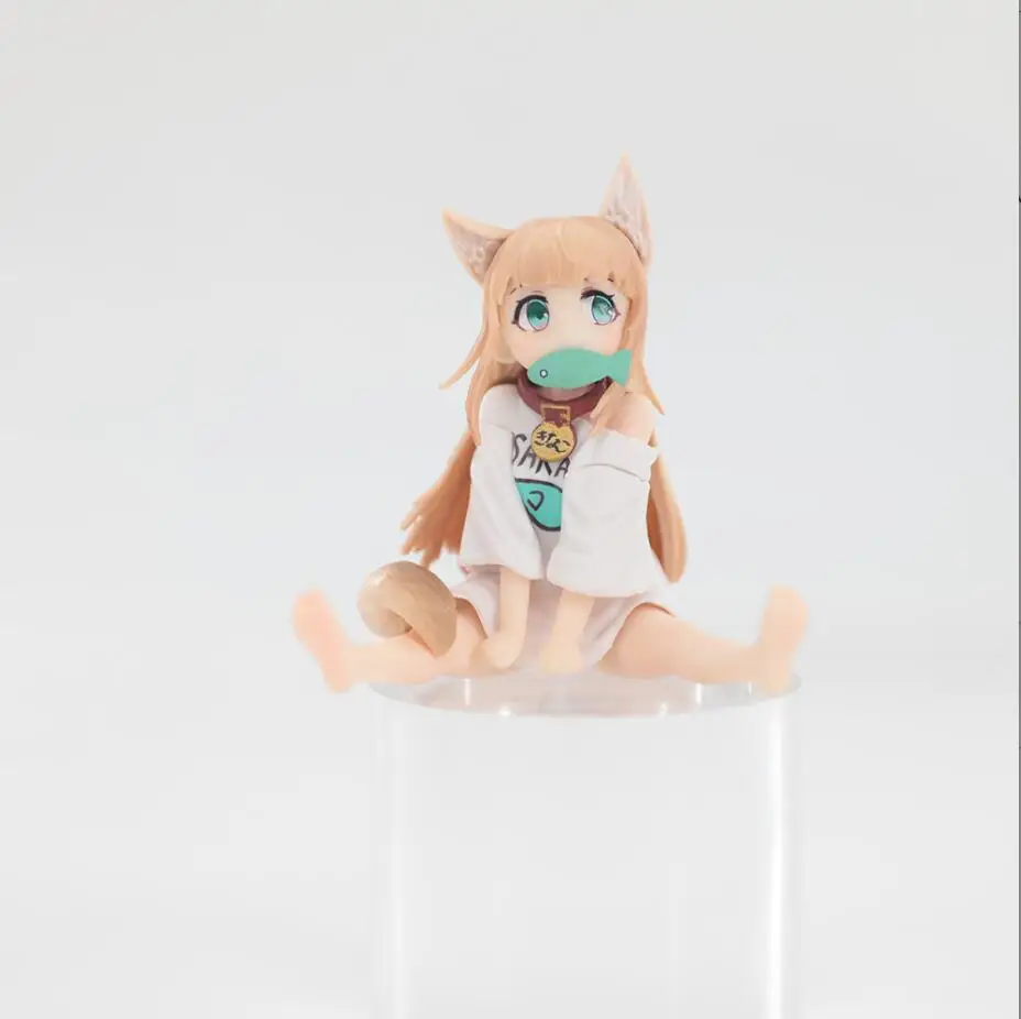 8CM Anime Uchi no Neko ga Onnanoko de Figure Kawaii Kinako 1/6 Osuwari Osakana ver Sitting Cute Model Toy Gift Action Figure PVC